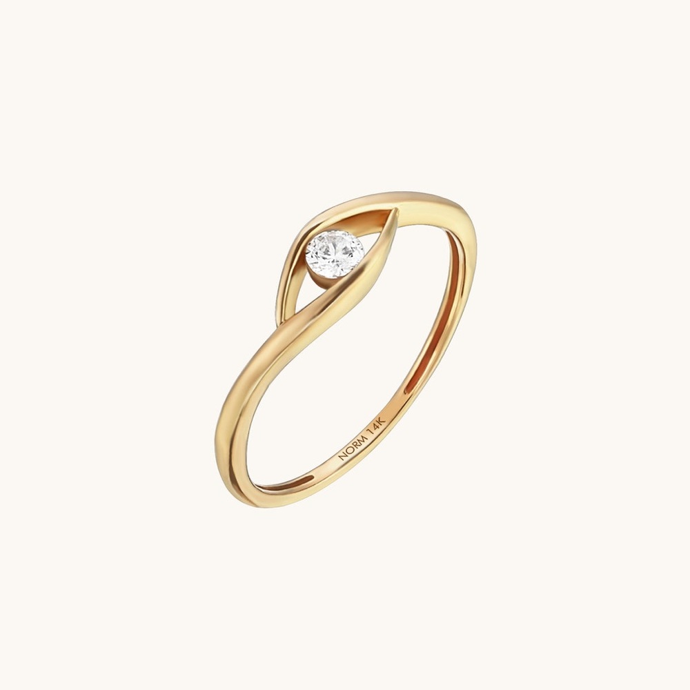 SOLD Dainty Evil Eye Ring in Gold